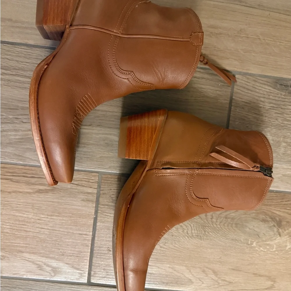 Tecovas Tan Leather Boots Daisy Size 9 - Picture 3 of 6
